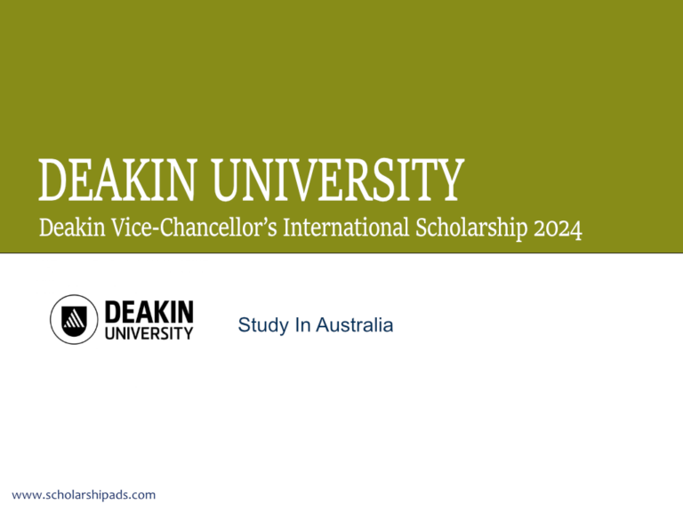 Deakin Vice-Chancellor’s International Scholarship 2024