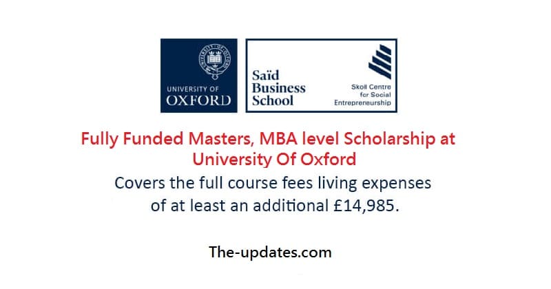 The Skoll Scholarships MBA - University Of Oxford