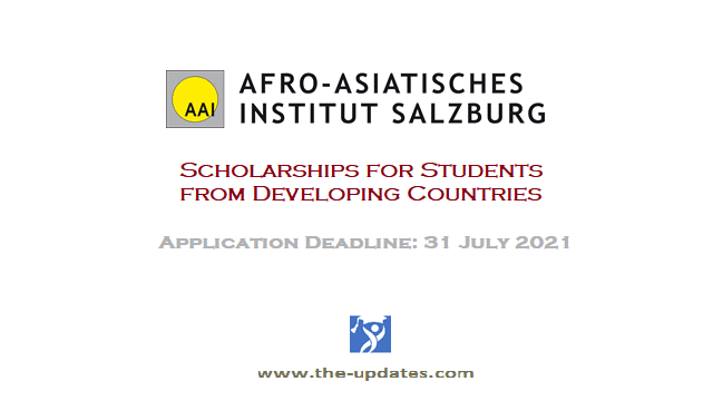 AAI Scholarship for Students from Developing countries 2021-2022