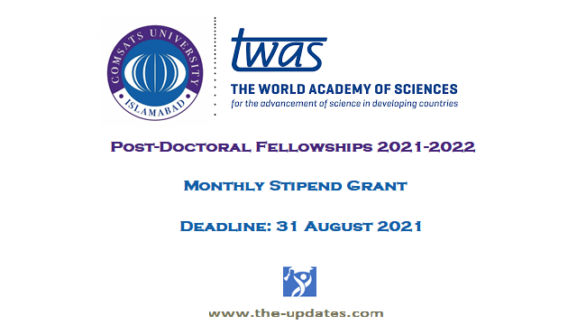 COMSATS TWAS Fellowship Program Pakistan 2021-2022