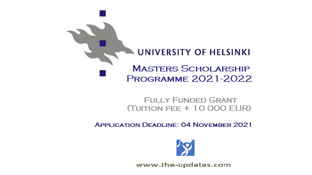 Masters Scholarship Program University of Helsinki Finland 2021-2022