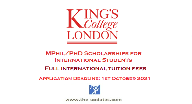 Mphil Phd scholarships kings college of london