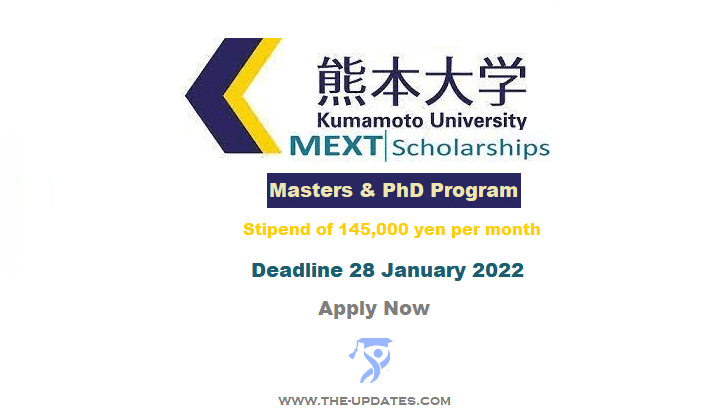 MEXT Scholarship at Kumamoto University for Postgraduate Studies 2022/23