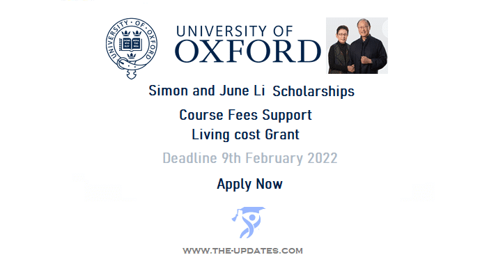 Simon and June Li Undergraduate Scholarship 2022 at University of Oxford