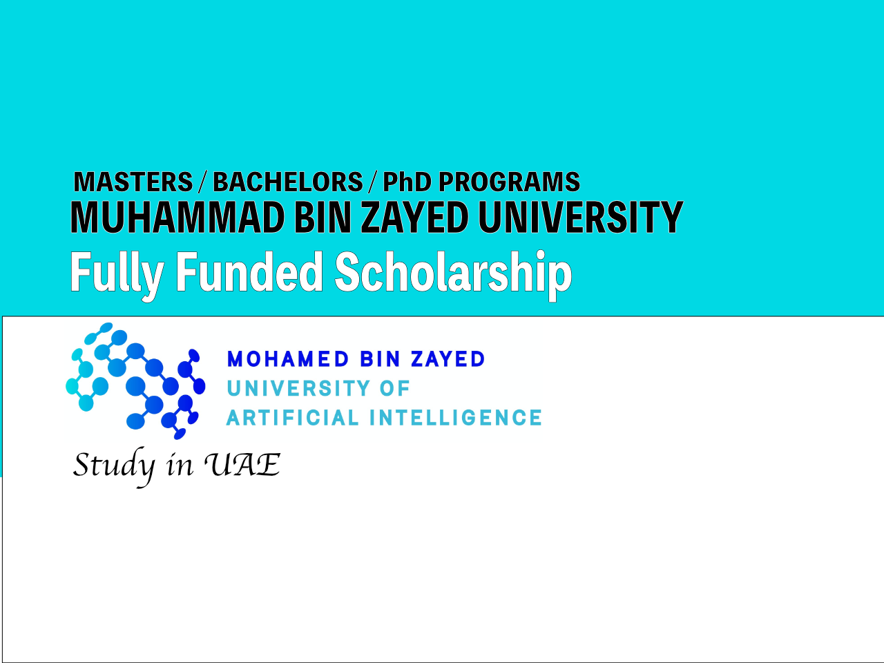 MUHAMMAD BIN ZAYED UNIVERSITY OF ARTIFICIAL INTELLIGENCE SCHOLARSHIPS IN UAE