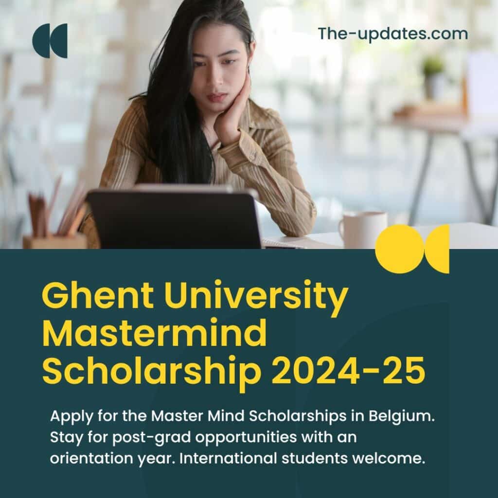 Ghent University Mastermind Scholarship2024-25, Belgium 