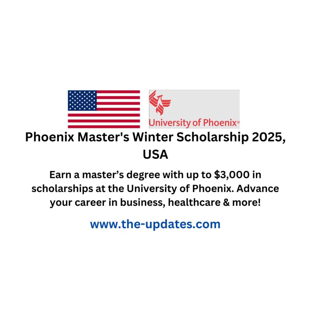 University of Phoenix Master’s Scholarship - Earn up to $3,000 for your degree in business, IT, healthcare, and more. Apply now!