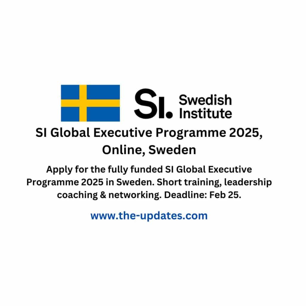 SI Global Executive Programme 2025, Online, Sweden